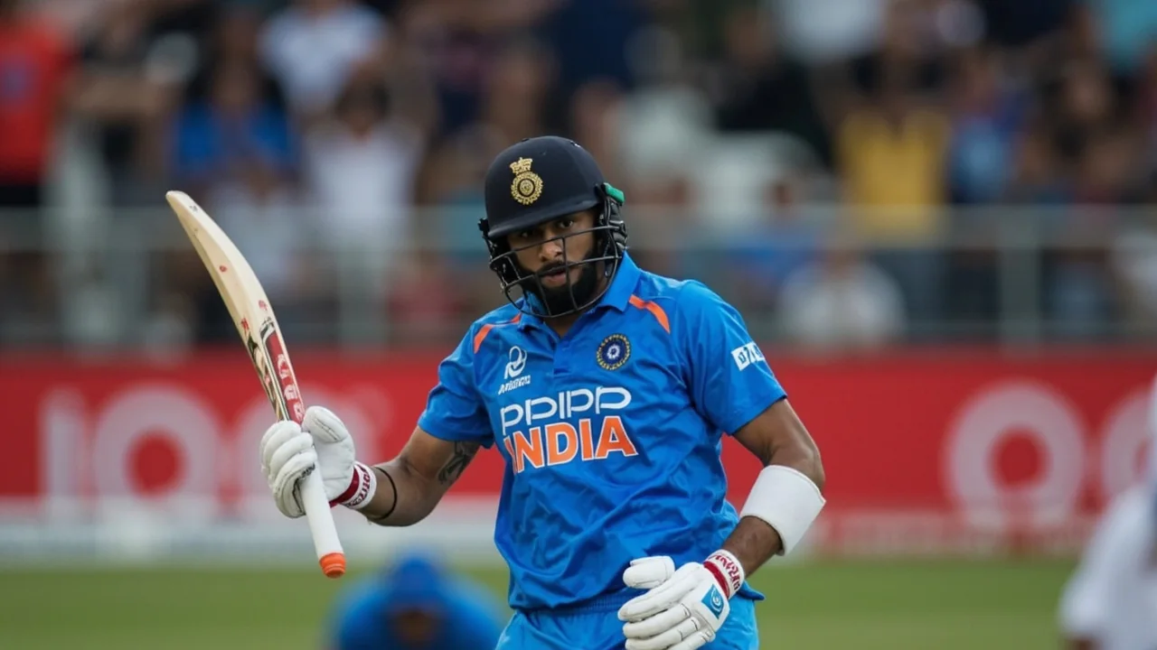 Tight sideline action frame of a fast bowler in delivery stride during a one-day international at Edgbaston