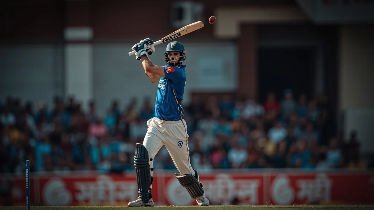 Wide editorial view of a cricket stadium scoreboard and perimeter LED boards, used as the homepage banner for the Googly11 retrospective on Smartprix's Top 12 fantasy apps IPL list